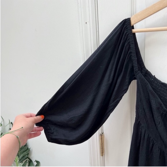 UO Urban Outfitters Caterina Linen Off-The-Shoulder Mini Dress - Picture 5 of 6